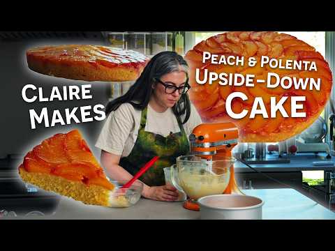 Claire Saffitz's Upside-Down Peach Polenta Cake - Delicious American recipe with intermediate difficulty. Perfect recipe converted from YouTube video to PDF format.
