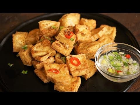 Tofu with Salt, Pepper and Garlic - Delicious Chinese main course with easy difficulty. Perfect recipe converted from YouTube video to PDF format.