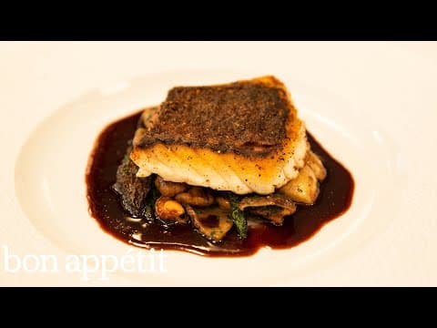 Crispy‑Skin Snapper with Asparagus, Mushrooms & Cherry‑Vinegar Butter Sauce