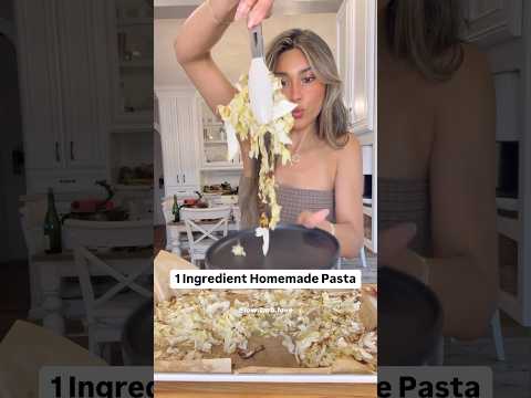 1 INGREDIENT HOMEMADE PASTA! (With a high protein alfredo sauce)