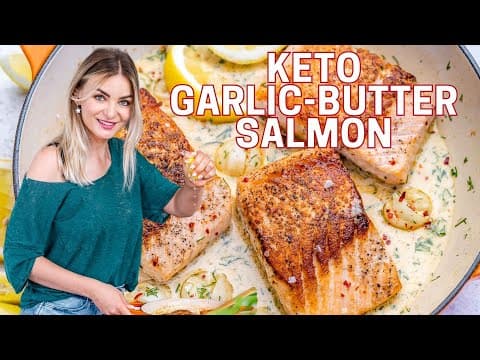Creamy Garlic Butter Salmon (Keto Recipe)