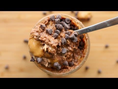Overnight Oats Recipe (CHOCOLATE PEANUT BUTTER) Easy Healthy Breakfast Ideas