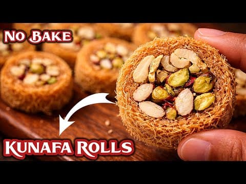 Stop Buying Sweets! Make These 10-Minute No-Bake Kunafa Nut Rolls at Home