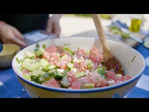 Watermelon, Cucumber, and Feta Salad Recipe