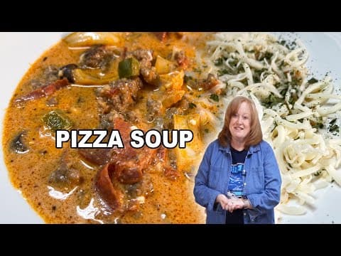 Crockpot PIZZA SOUP, Low Carb Slow Cooker Pizza Soup Recipe