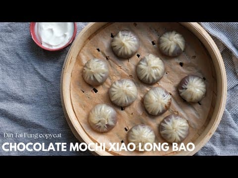 Chocolate Mochi Xiao Long Bao with Sea Salt Cream