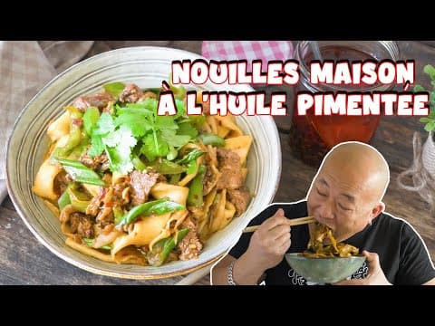 Hand-Pulled Noodles with Sautéed Beef and Spicy Oil