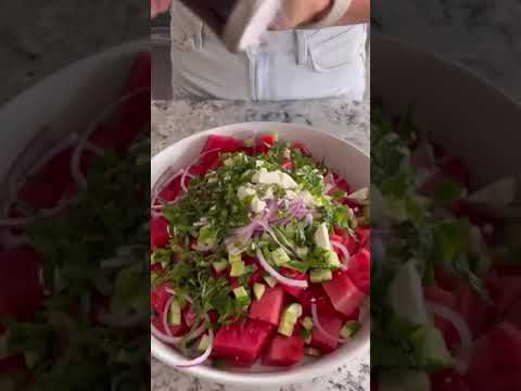 Quick Watermelon Feta Salad with Cucumber