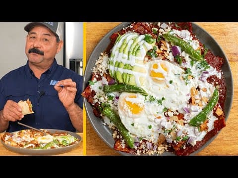 Red Chilaquiles Taco Recipe (How to Cook Mexican Chilaquiles Rojos for Breakfast)