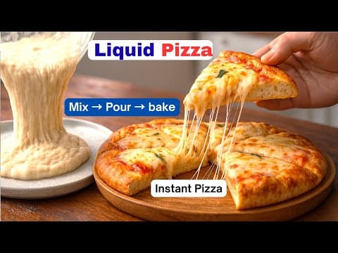 Liquid Pizza! Ready in 5 Minutes — Mix, Pour & Bake (No-Knead, No Pizza Oven)