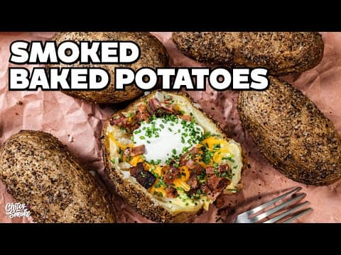Smoked Baked Potatoes with Bacon
