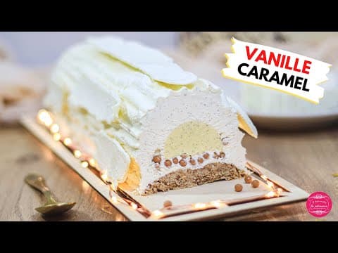 Vanilla Caramel and Pecan Yule Log