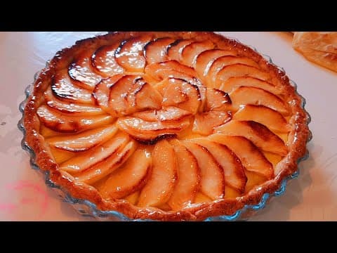 Tarte aux pommes à la crème pâtissière - Delicious Française dessert with medium difficulty. Perfect recipe converted from YouTube video to PDF format.
