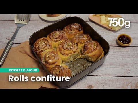 Raspberry Jam, Pistachio and White Chocolate Rolls - Delicious French dessert with medium difficulty. Perfect recipe converted from YouTube video to PDF format.
