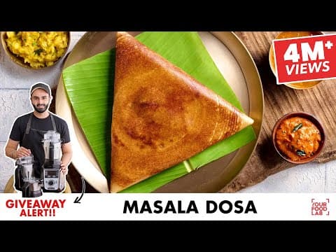 Masala Dosa with Aloo Masala, Coconut Chutney & Onion‑Tomato Chutney