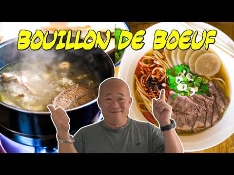 Bouillon de bœuf parfumé à la façon de la soupe Lanzu Noodle - Delicious Asian soup with medium difficulty. Perfect recipe converted from YouTube video to PDF format.