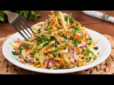 Fresh Cabbage, Carrot, Apple & Walnut Salad