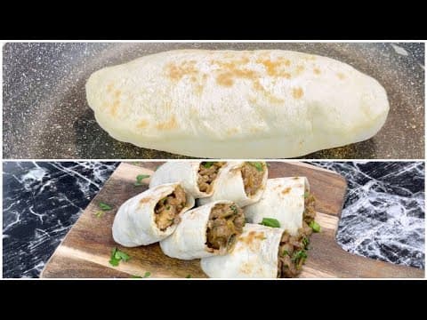 Un pain à la poêle qui gonfle comme un ballon avec cette farce qui change tout 😯🫓