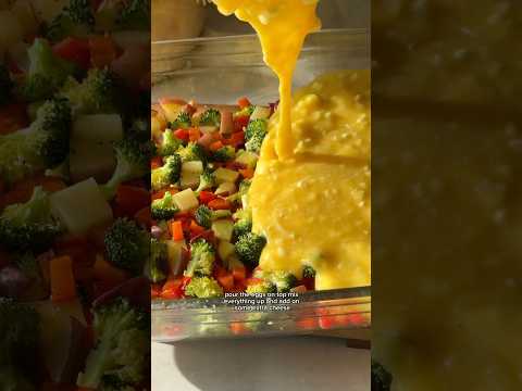 Egg Bake with Cottage Cheese & Veggies. High protein breakfast recipe for meal prep 👌🏻gluten-free.