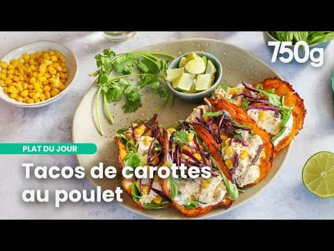 Colorful Tacos with Carrot Tortillas and Marinated Chicken - Delicious Mexican main course with medium difficulty. Perfect recipe converted from YouTube video to PDF format.