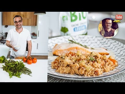 Tabbouleh and Salmon Fillet with Lemon Butter Rosemary Cream Sauce - Delicious Mediterranean main course with medium difficulty. Perfect recipe converted from YouTube video to PDF format.