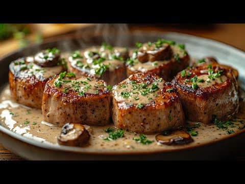 Pan‑Searing Pork Tenderloin with Mushroom‑Mustard Cream Sauce