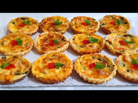 Mini quiches with fresh spinach and smoked salmon