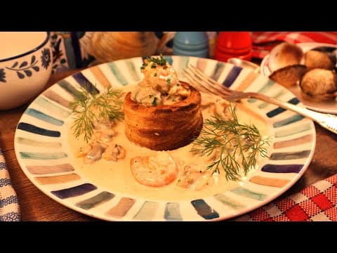 Seafood Crustade with Cream - Delicious French appetizer with medium difficulty. Perfect recipe converted from YouTube video to PDF format.