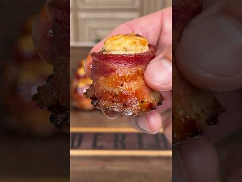 Bacon wrapped pickle shots. Recipe on TheNinjacue.com!