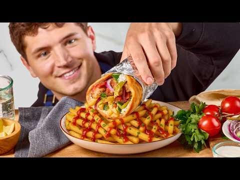 Chicken Shawarma with Garlic Toum, Tahini Sauce, and Crispy Fries - Delicious Middle Eastern main course with medium difficulty. Perfect recipe converted from YouTube video to PDF format.