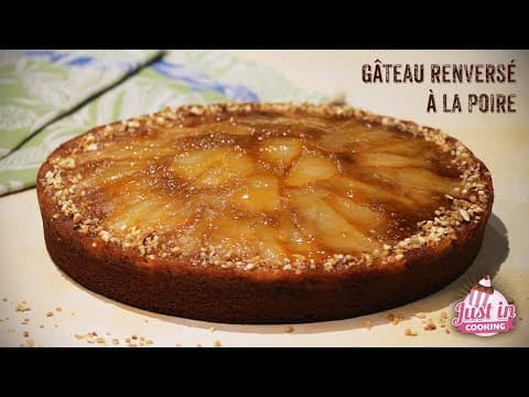 Upside-down cake with pear and chestnut flour
