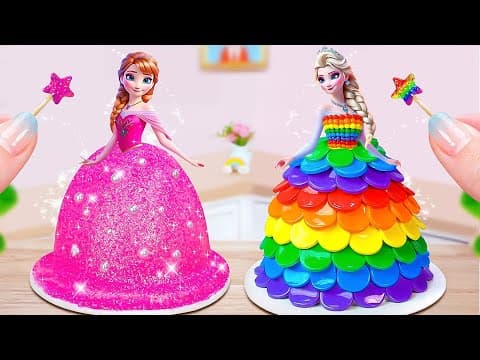 Beautiful Rainbow Disney Princess Cake 😍 Top 10 Miniature Princess Cake Decorating Ideas 💟Yummy Cake