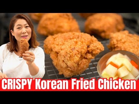 The MOST DELICIOUS CRISPY Korean Fried Chicken Recipe + Pickled Radish 🇰🇷🍗 후라이드치킨