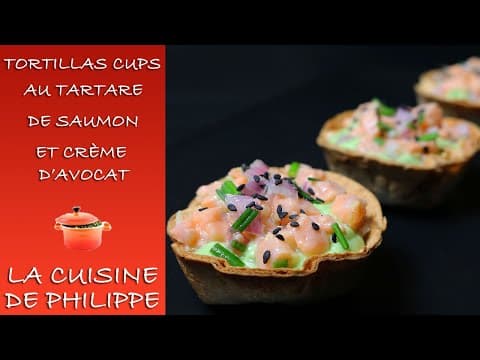🥑🍣 Tortilla Cups au Tartare de Saumon & Crème d’Avocat