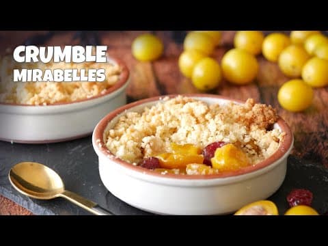Mirabelle and Cranberry Crumble - Delicious French dessert with easy difficulty. Perfect recipe converted from YouTube video to PDF format.