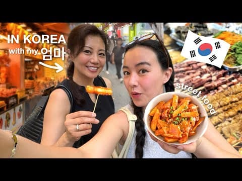 eating the BEST KOREAN STREET FOOD with my MOM🍲🌶️⊹ ࣪ ˖ (her fav foods!!)