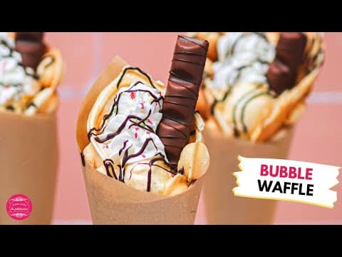 Hong Kong Bubble Waffle (bubble waffles) - Delicious Hong Kong dessert with medium difficulty. Perfect recipe converted from YouTube video to PDF format.