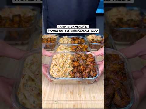 MOST DELICIOUS High Protein Honey Butter Chicken Alfredo Pasta 60g Protein 🍗🍯🧀