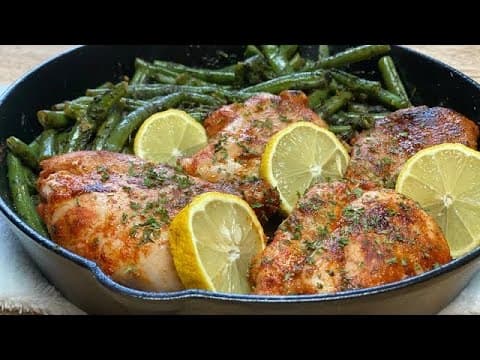 Garlic Butter Chicken Thighs with Lemon Green Beans
