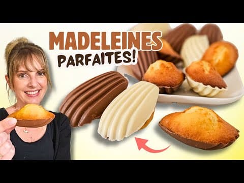 Moist vanilla madeleines with chocolate coating - Delicious French dessert with medium difficulty. Perfect recipe converted from YouTube video to PDF format.