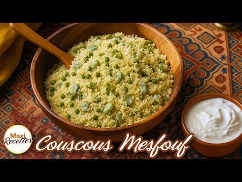 Mesfouf (couscous with peas and fava beans)