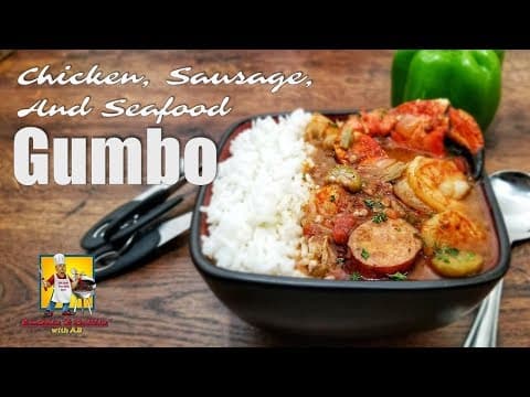 Slow Cooker Chicken, Sausage, and Seafood Gumbo