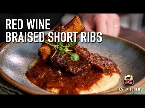 Braised Chuck Short Ribs with Red Wine and Parmesan Polenta
