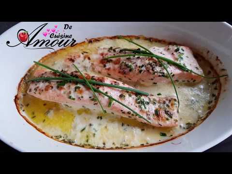 Baked Salmon with Chive Cream - Delicious French main course with easy difficulty. Perfect recipe converted from YouTube video to PDF format.