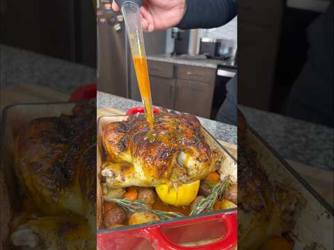 Oven Roasted Garlic Butter Chicken! A great alternative to turkey for Thanksgiving.