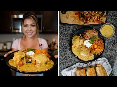 HOW TO MAKE THE BEST CHEESY CHICKEN CHIMICHANGAS COVERED IN GREEN CHILE QUESO SAUCE
