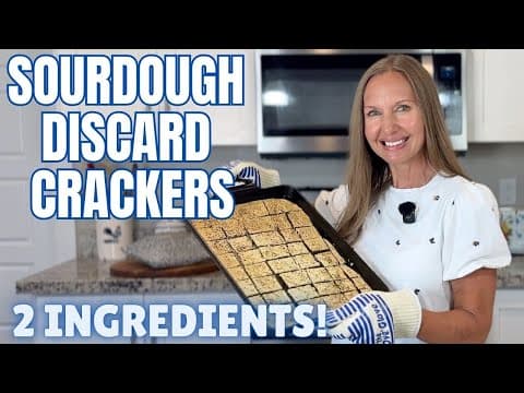Easiest Sourdough Discard Recipe! 2-Ingredient Sourdough Crackers with Sourdough Starter or Discard!