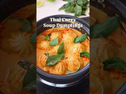 Soup Dumplings in Thai Red Curry Sauce - better than takeout