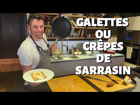 Breton Buckwheat Galettes (complete ham, cheese, egg, cream) - Delicious French main course with medium difficulty. Perfect recipe converted from YouTube video to PDF format.