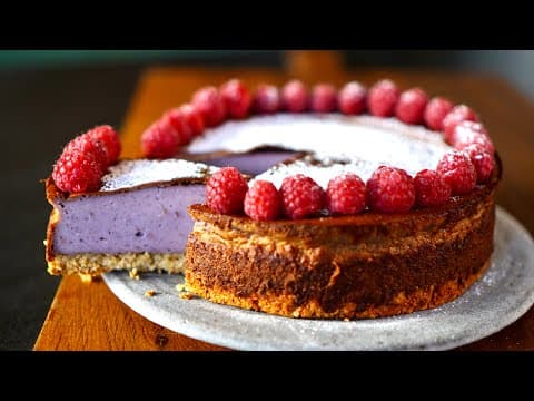 Vegan Raspberry Cheesecake - Delicious French dessert with medium difficulty. Perfect recipe converted from YouTube video to PDF format.
